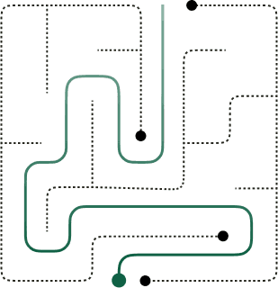 Dotted Maze With Green Path Illustration