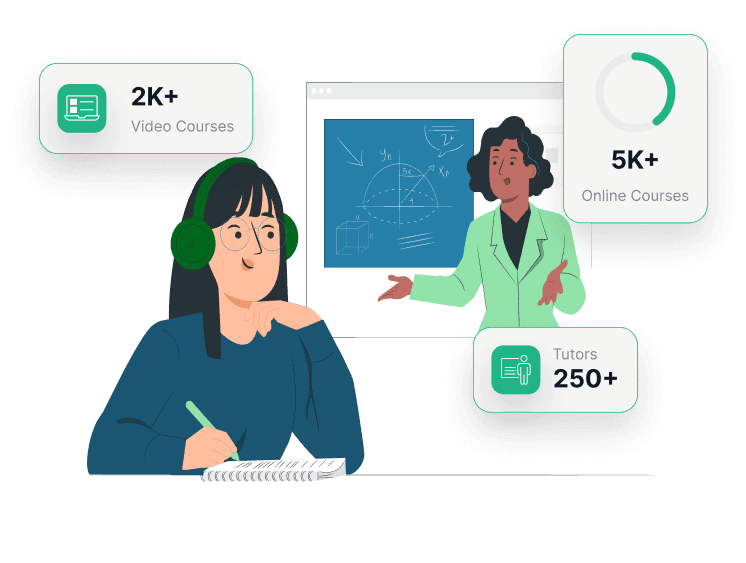 Illustration of a Person Studying on Online learning Platform